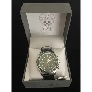 Vince Camuto | Accessories | Vince Camuto Black Leather Green Dial 